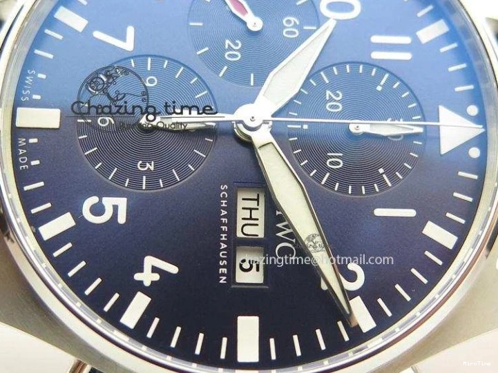 MIROTIME 1220 HighQuality Pilot Chrono 377714 “Le Petit Prince” ZF Best Edition Blue Dial On Brown Leather Strap A 7309